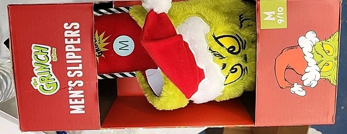 The Grinch Dr Seuess Mens Slippers